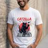 Catzilla Cat Funny T-Shirt - Retro Giant Monster International Cat Day Tee Gift