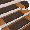 Self Adhesive Stair Treads 15 Pcs 65 X 21 X 4 Cm Brown Rectangular Edge