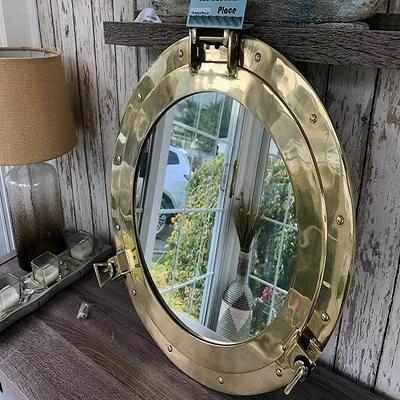 30.48 Cm Brass Mirror Quality Mirrors Round Room Bed Room Brass Wall Mirror, Gold