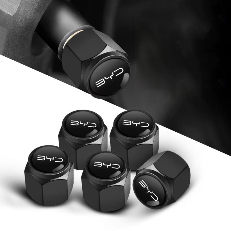 5Pc/Set For BYD ATTO 3 Yuan Qin Han TANG Plus DM-i Dolphin Auto Metal Car Wheel Tire Valve Air Stem Protection Cap Accessories