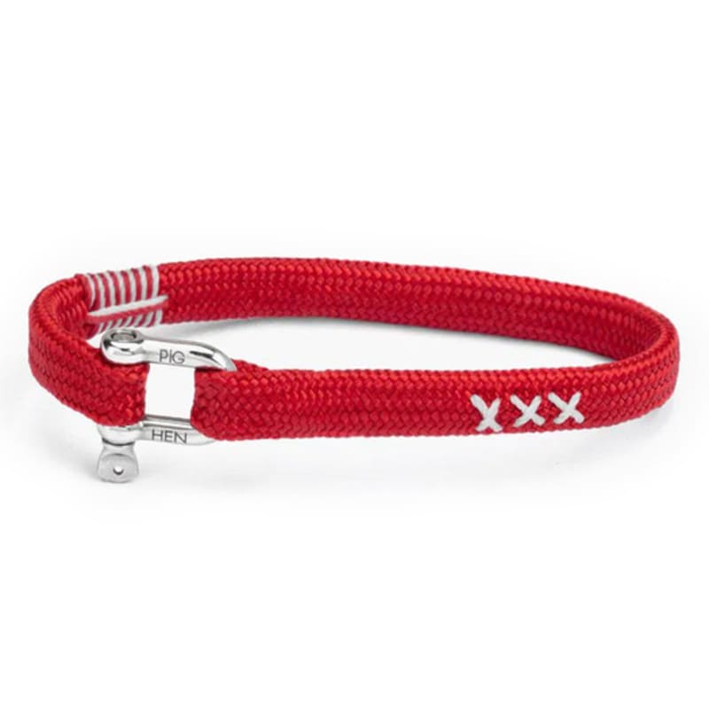 PIG & HEN Vicious Big Bracelet XXX - Red X Silver