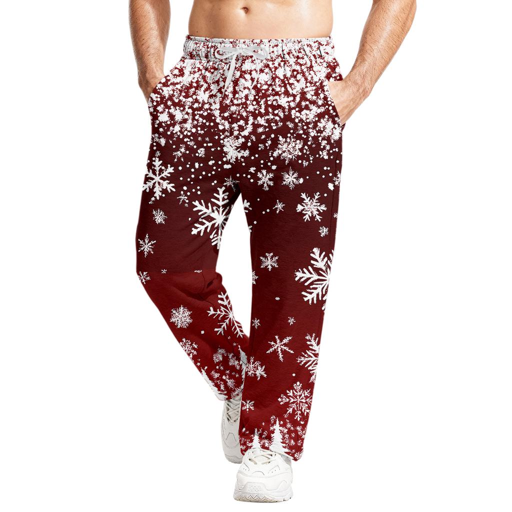 Herre avslappet passform fritidsjoggebukser med elastisk midjebånd og snøring yogabukser