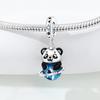 Panpoki Copper Global Travel Panda Pendants Bead Genuine Pendant Bracelets Charms Jewellery Party DoItYourself Trendy Gifts