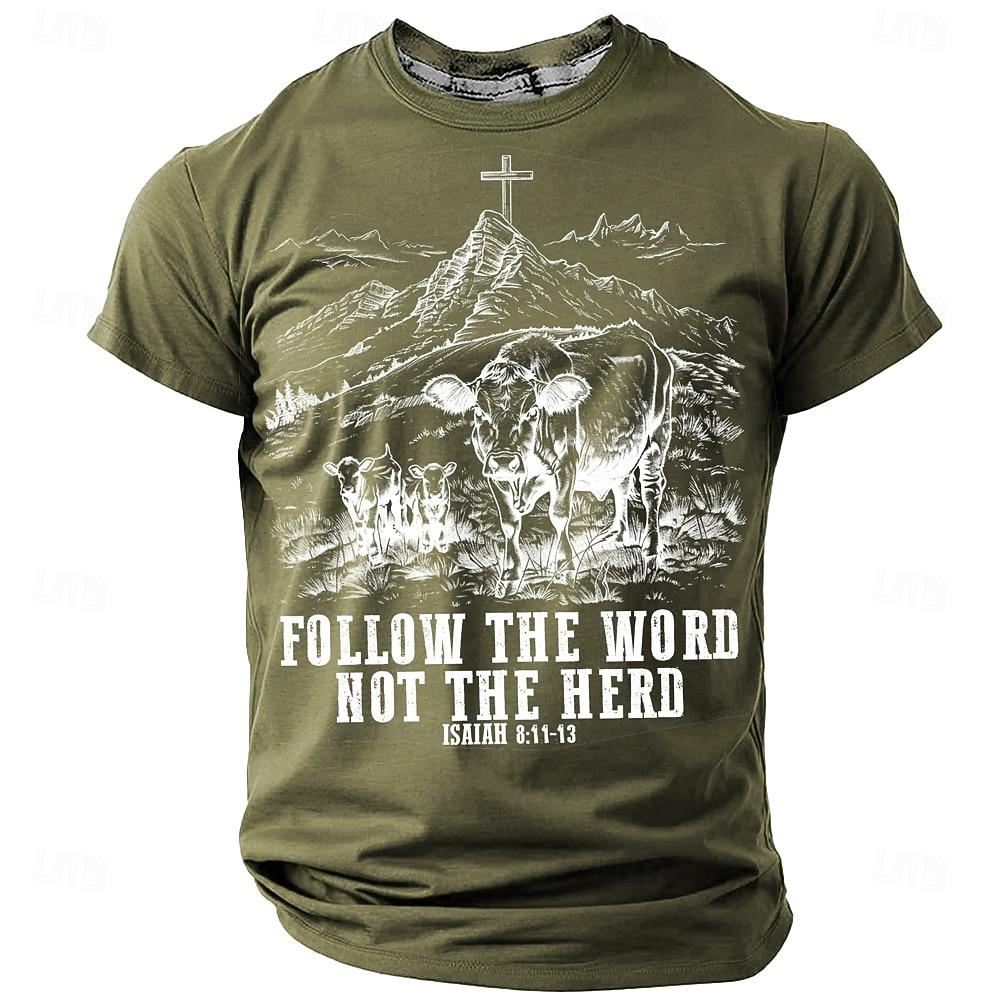 Men's Cross Christian T Shirt Short Sleeve T shirt Vintage Casual Street Casual Spring Summer Clothing