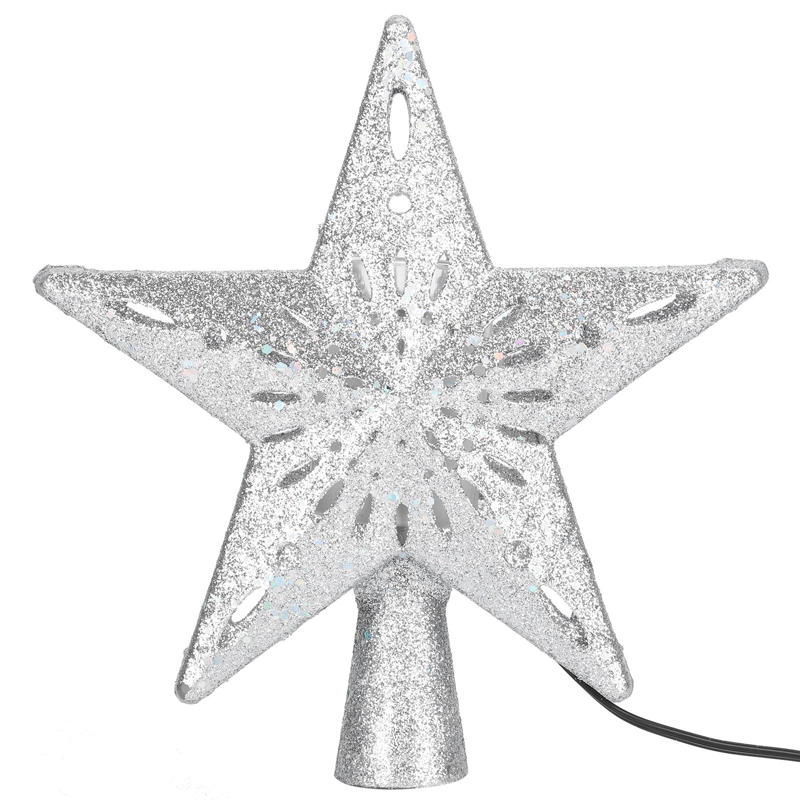 Верхушка для рождественской елки, светодиодная, светящаяся звезда, вращающийся проектор, разноцветное украшение, вилка США, 110 В