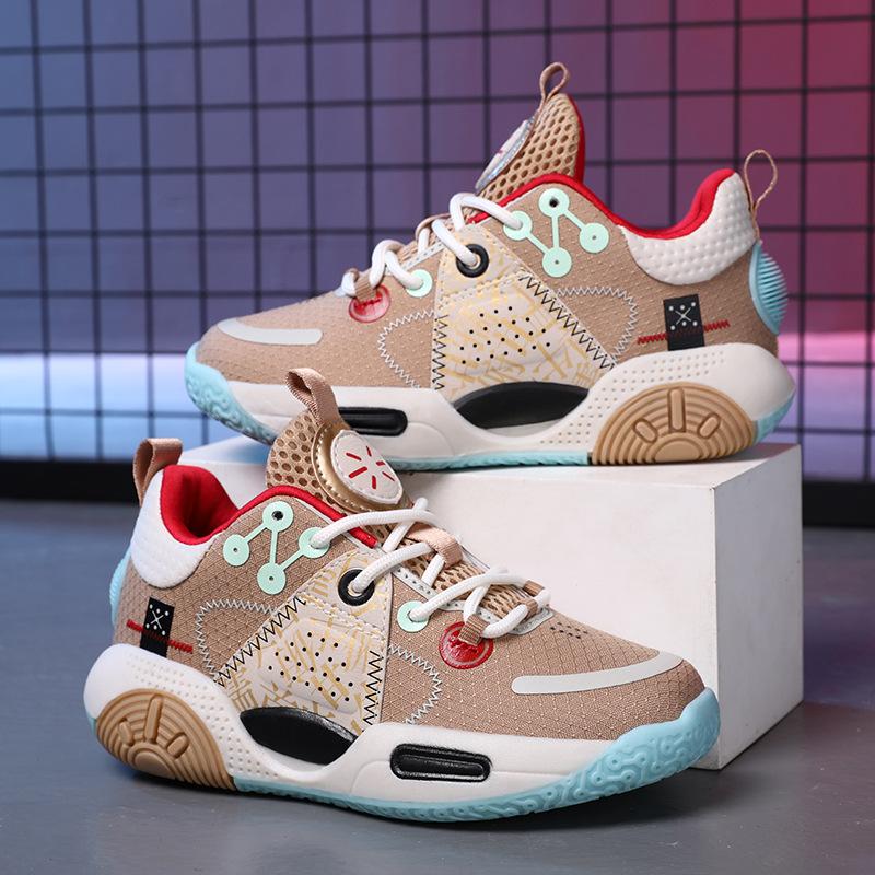 Children's basketball shoes Boys' summer mesh breathable non-slip training shock-absorbing shoes Men's and women's middle-aged and older children's sp