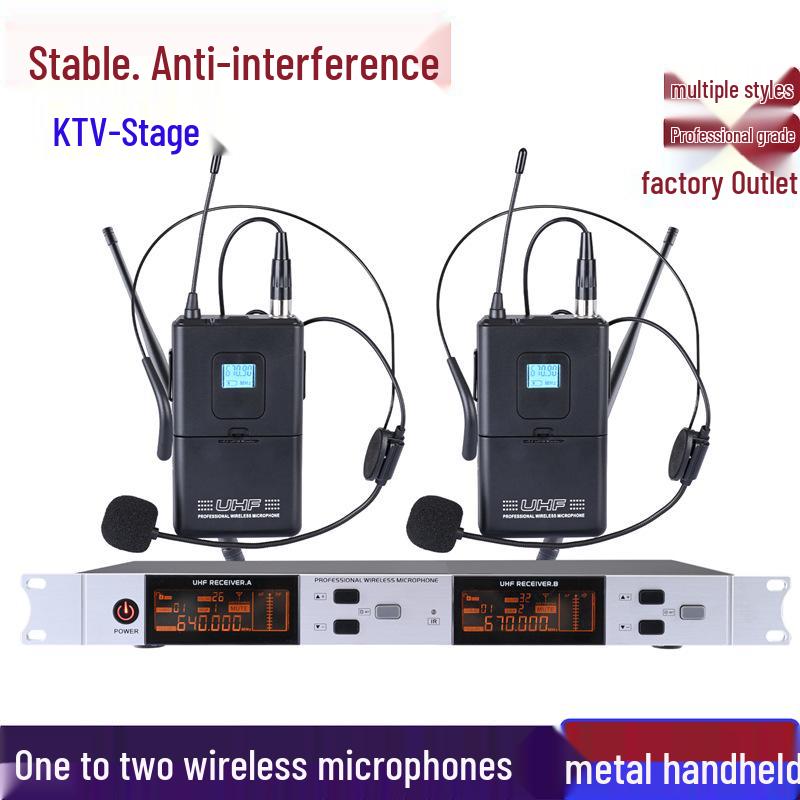 Two-Way Wireless KTV Microphone with True UHF Receiver and Infrared Frequency Matching