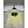 Superior Jacquard Clover Knit Round Neck Short Sleeve Casual Versatile Top for Summer 2026
