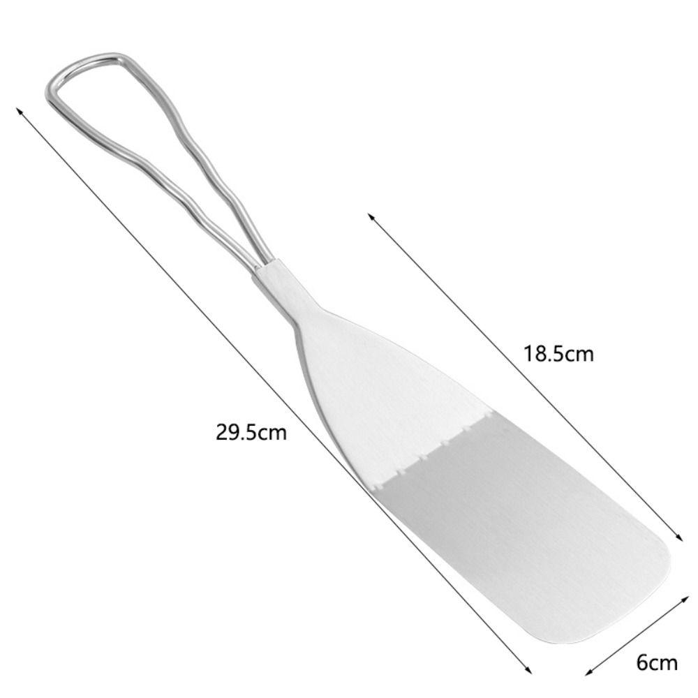 Rectangle Head Cake Spatula Silver Barbecue Shovel Pizza Turner Cooking Shovel Teppanyaki