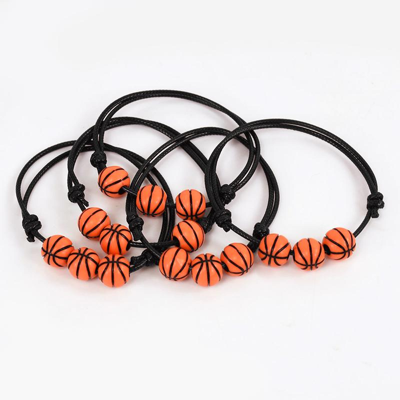 10/20Pcs Sports Theme Party Bracelets Football Baseball Basketball Beads Charm Kids Birthday Favors Gift for Guest Pinata Filler