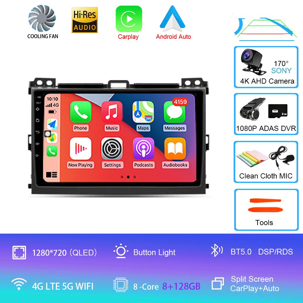 Android 14 Car Radio For Toyota Land Cruiser Prado 120 3 III For Lexus GX470 GX 470 J120 2002 - 2009  Multimedia Video Player