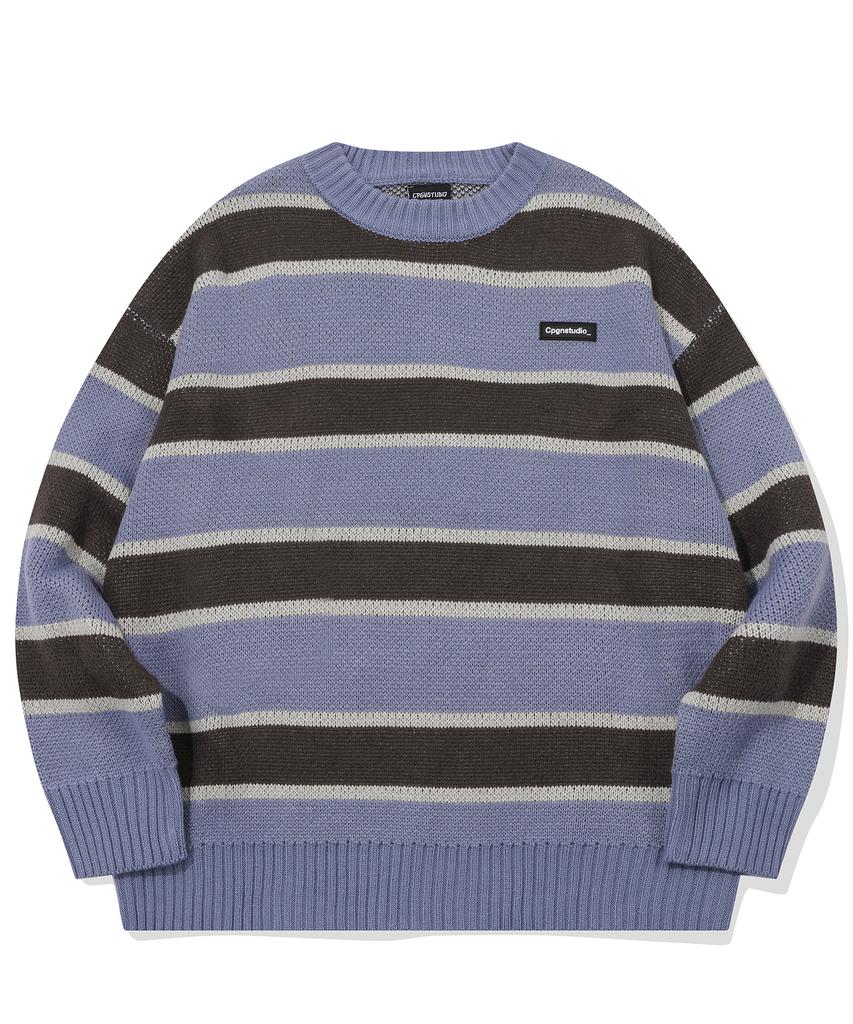 CPGN STUDIO Striped Wappen Knit Lavender Chocolate