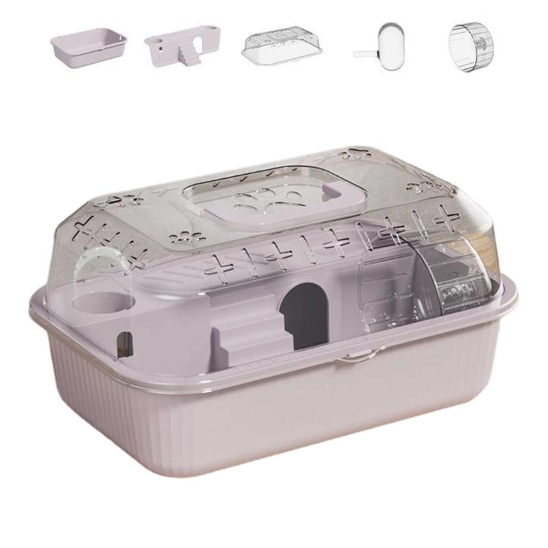 Double Deck Spacious Hamster Cage Portable Transparents Materials for Easy Monitoring Light Weight Construction