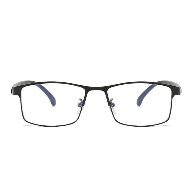 Full Frame Blue Light Blocking Square Prescription Spectacle Women Men Metal Minus Lens Okulary Korekcyjne  0 -0.5 -1.0 To -6.0