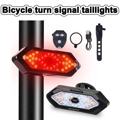 Télécommande sans fil Clignotant de vélo Lampe arrière Recharge USB Lampe arrière de vélo Clignotant Lampe d'avertissement pour conduite de nuit