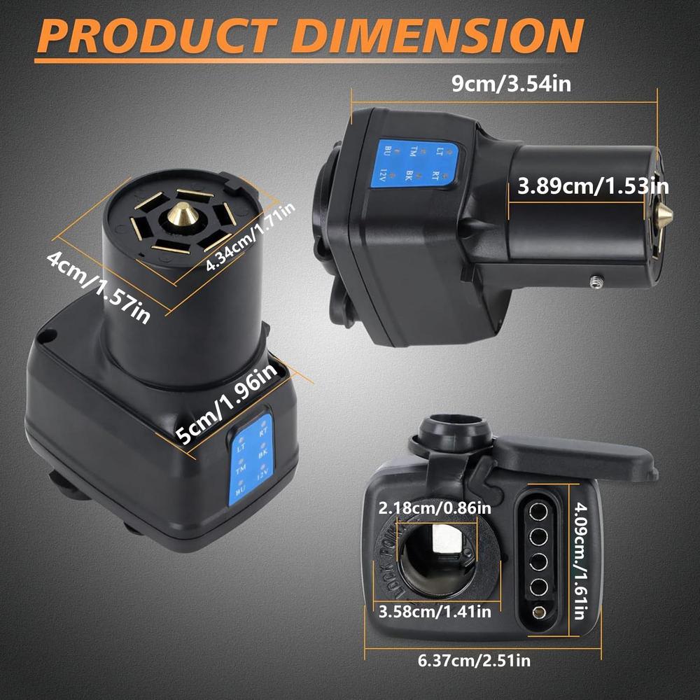 

Trailer Plug Tester Waterproof 12V 7 Pin Detector Towing Wiring Plug Tester For Boats RV Pickup Wiring Installation Roadside