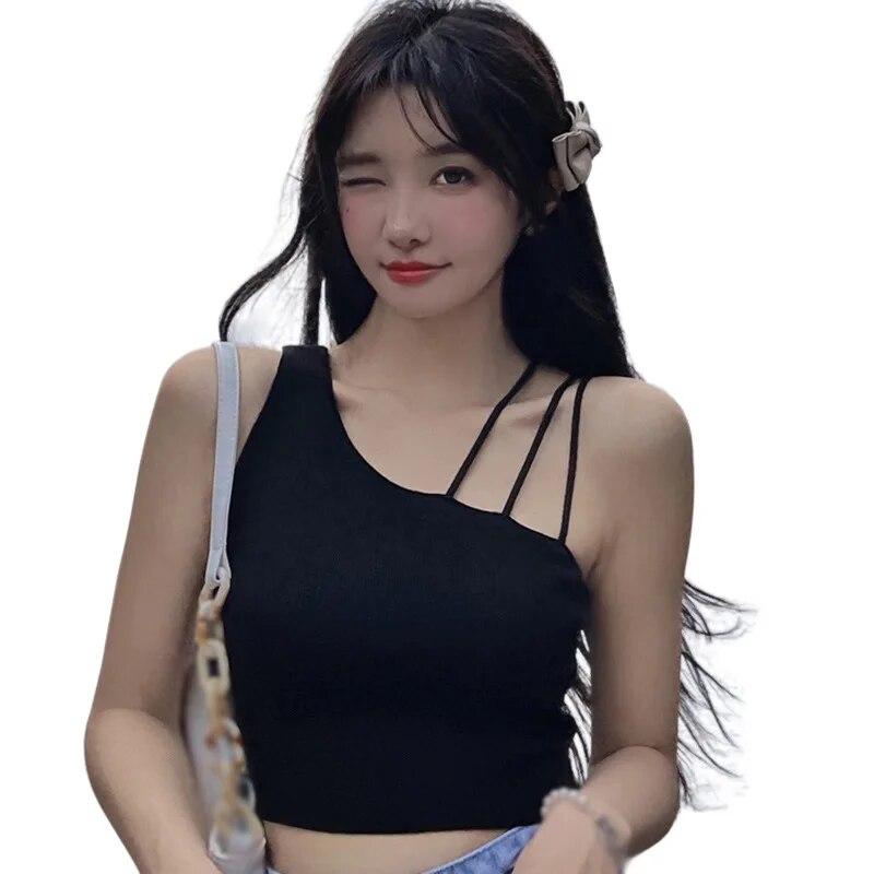 

Женский однотонный сексуальный жилет, летний вязаный укороченный топ без рукавов с открытыми плечами, майка, камзол one size