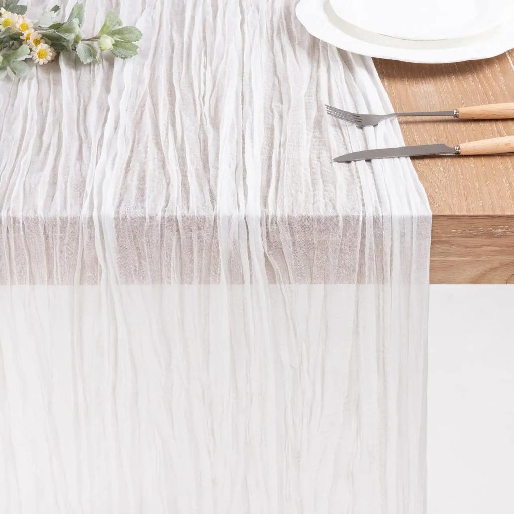 20/10/6 Pcs Cotton Gauze Table Runner Wedding Decoration Sage Green Cheesecloth Tablecloth Wedding Party Bridal Shower Decor