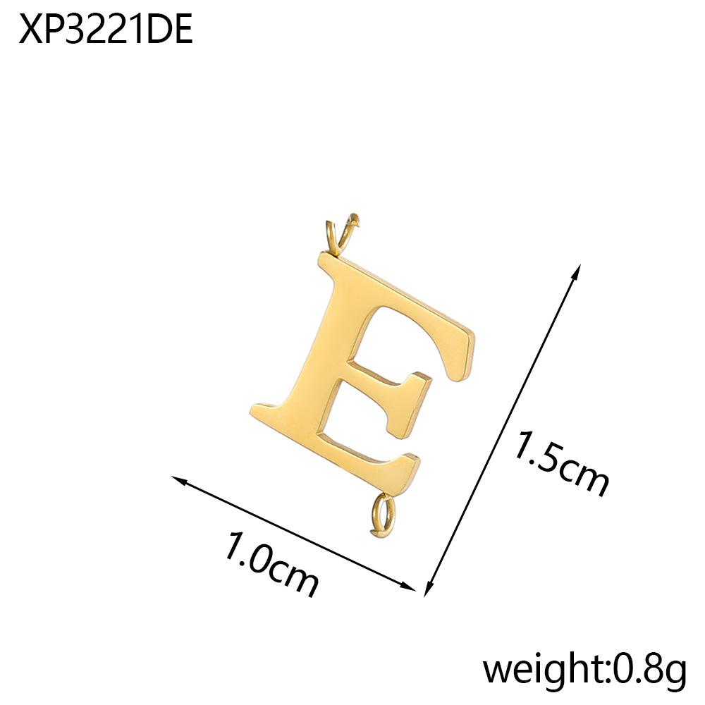 CARLIDANA Stainless Steel Gold Plated Capital Letters with Two Loops Waterproof Initial DIY Jewlery Making Charm Pendant