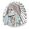 Vintage American Native Indian Chief Feather Western Badge Alloy Belt Buckle