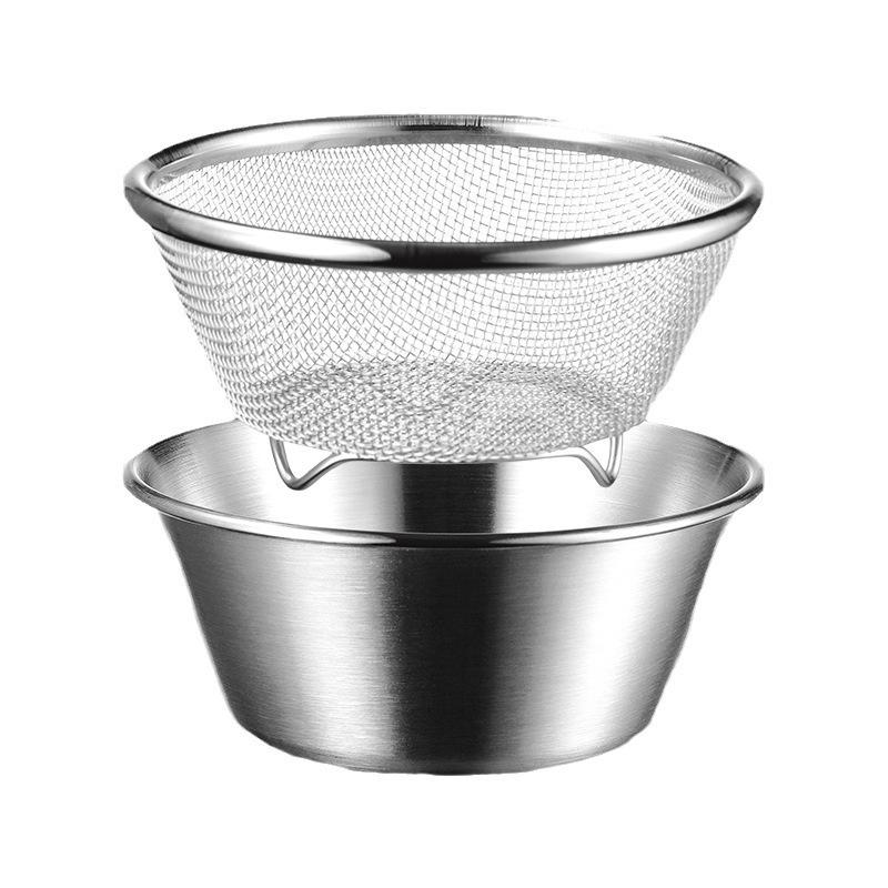 Kitchen Sink Basket Stainless Steel Drain Basket Double Layer Food Preparation Colander Vegetable Washing Basin Drainage Basket