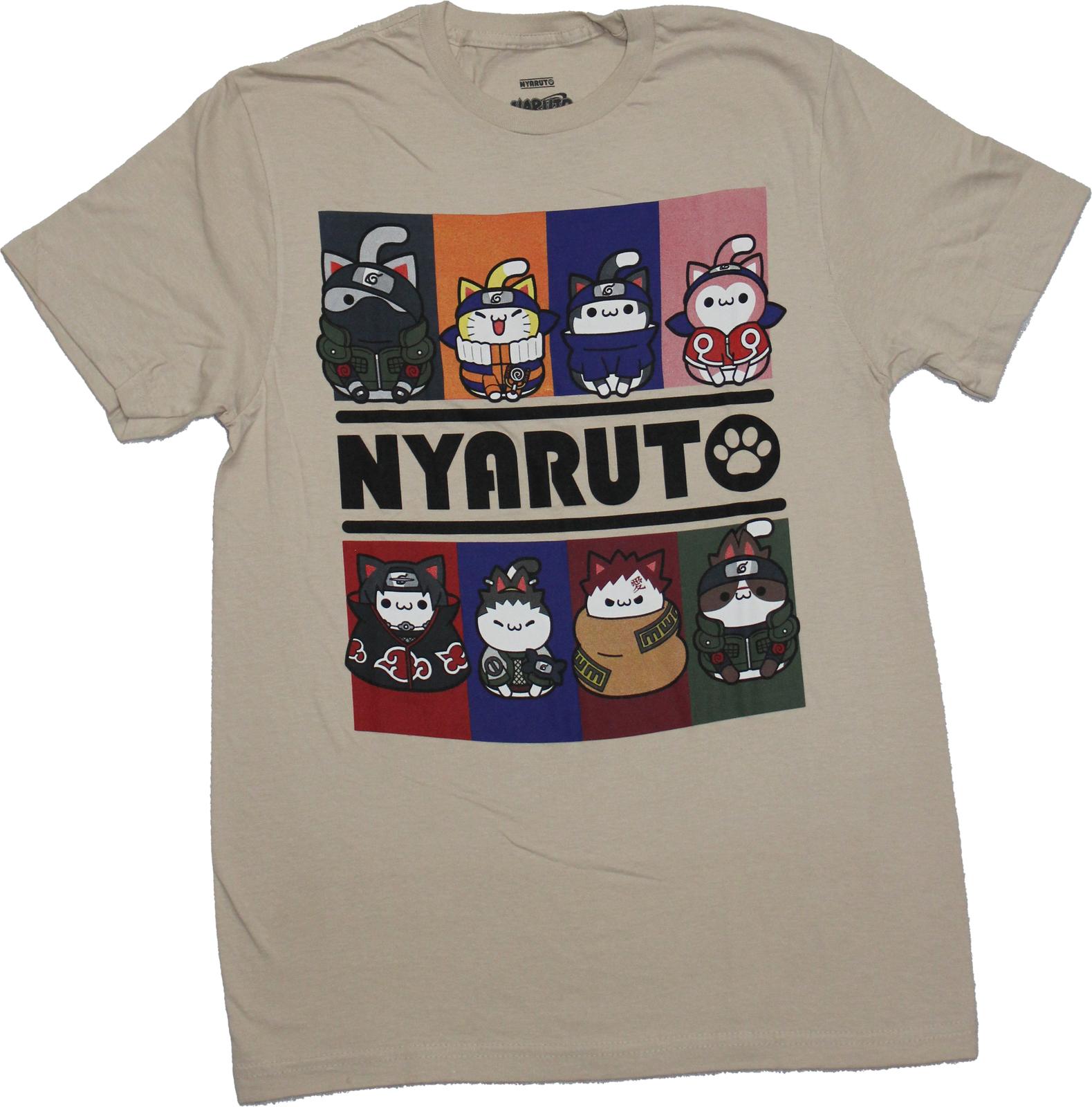 Naruto Nyaruto New Adult T-Shirt - Cat Style 8 Box Nyaruto Characters XXXL