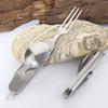 Multi-Functional Camping Cutlery Set Stainless Steel Folding Fork Spoon Knife Opener Detachable Tableware Travel Picnic Utensils