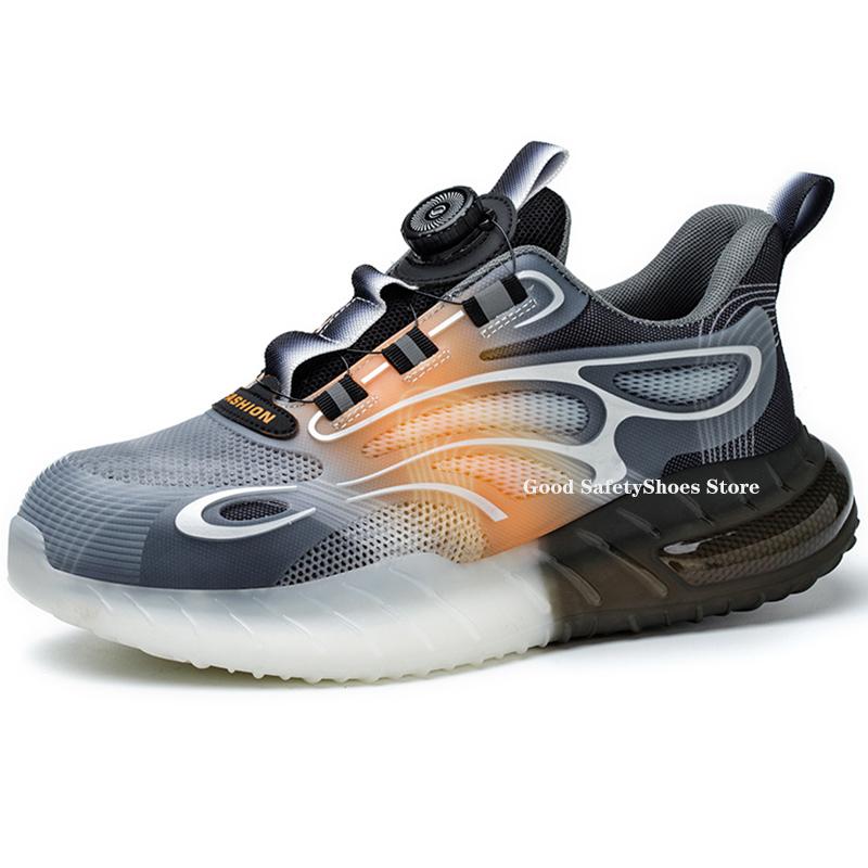 

Мужская спортивная защитная обувь, рабочие кроссовки на воздушной подушке, дышащая рабочая обувь с защитой от проколов, мужские и женские легкие туфли со стальным носком 43