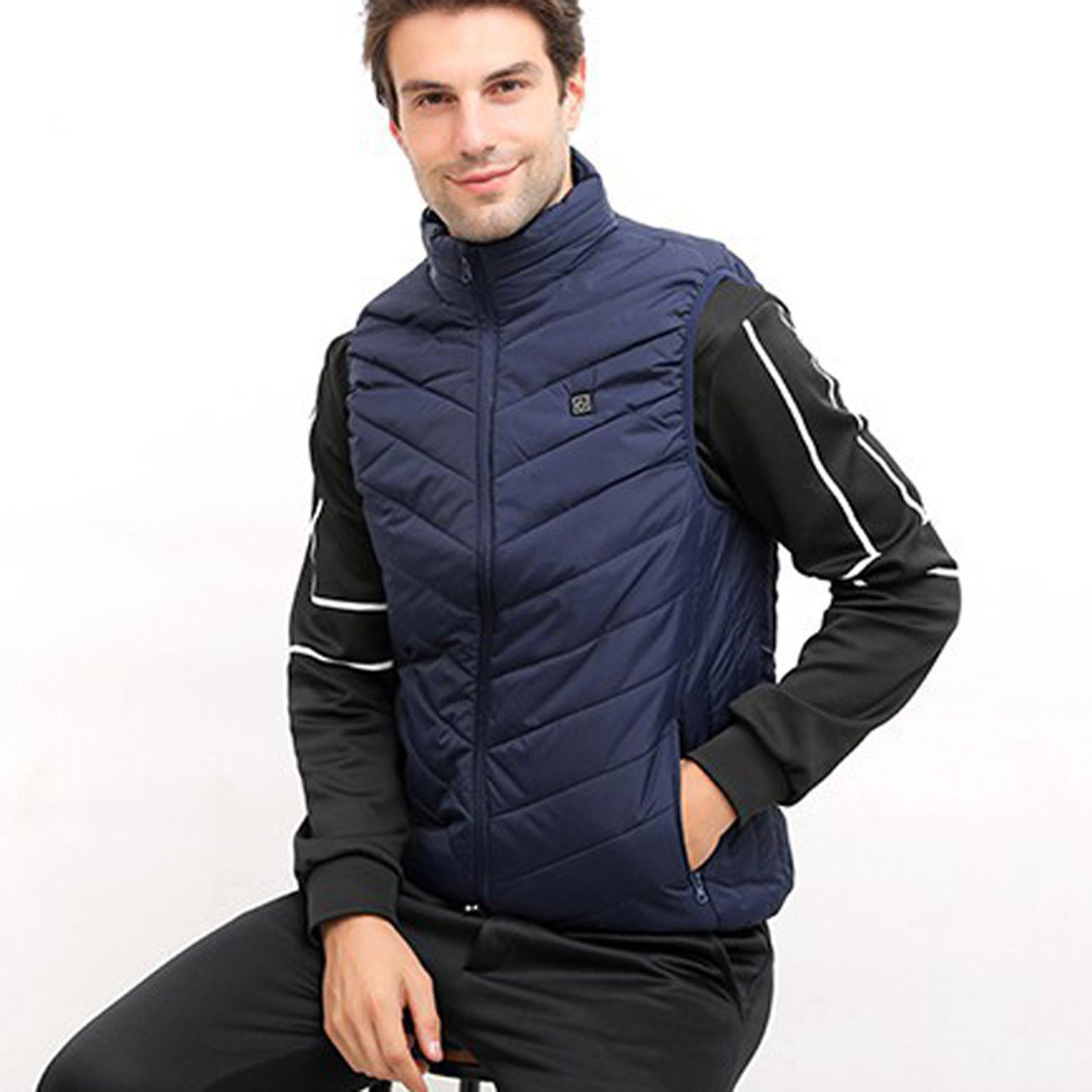 

Теплая одежда на открытом воздухе с подогревом для катания на лыжах, рыбалки, зарядка через пальто с подогревом XXXXL тёмно-синий