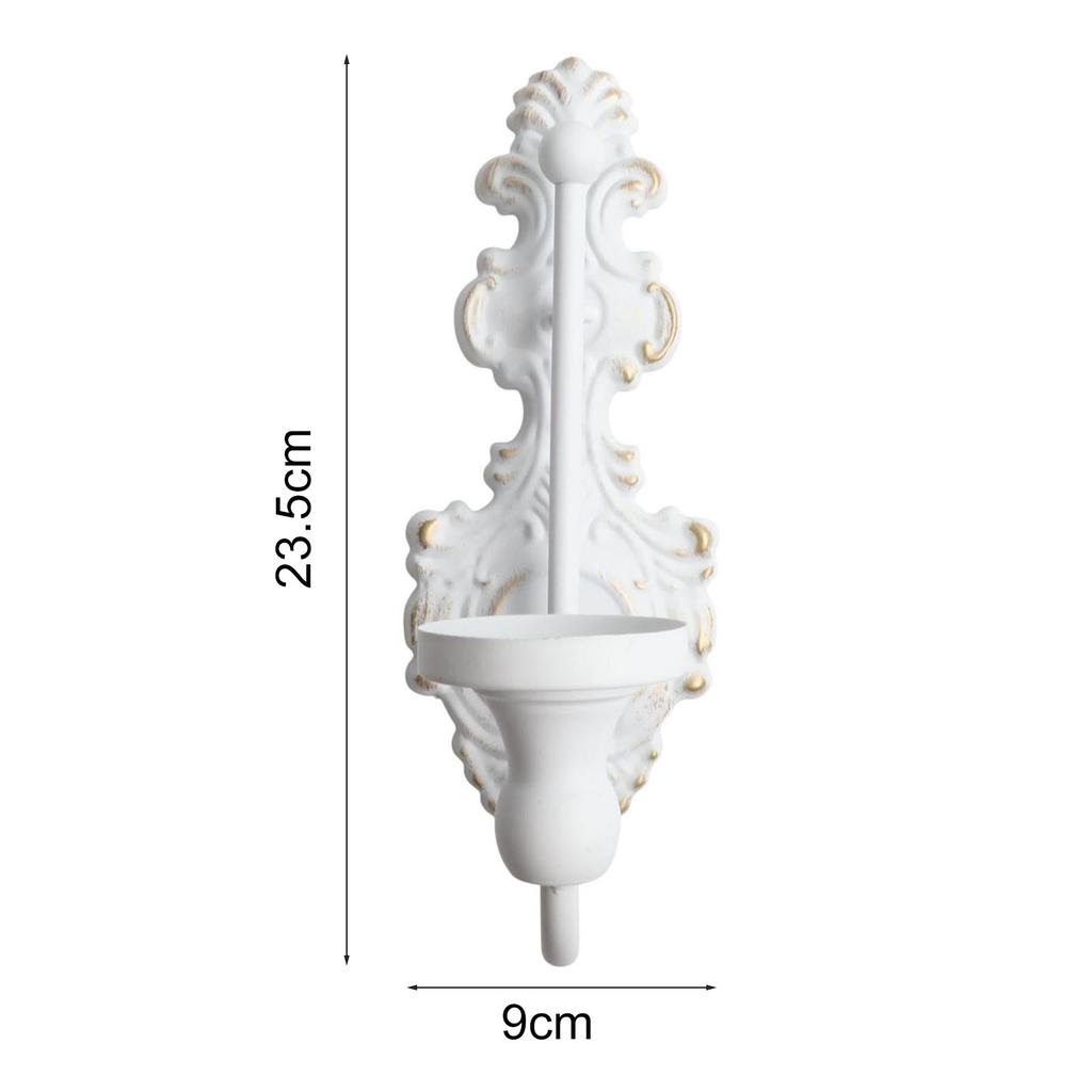 Vintage Distressed Wall Candle Holder for Living Room Decor Cast Iron Taper Candle Sconce for Elegant Home Ambiance