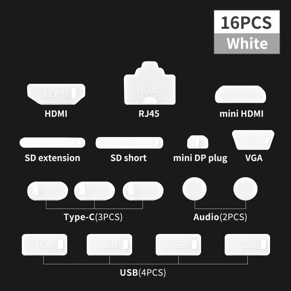 Notebook Dust Plug USB Type C HDMI Interface Dust Protector Cover Dustproof Stopper For Laptop Accessories Anti-Dust Caps Set2