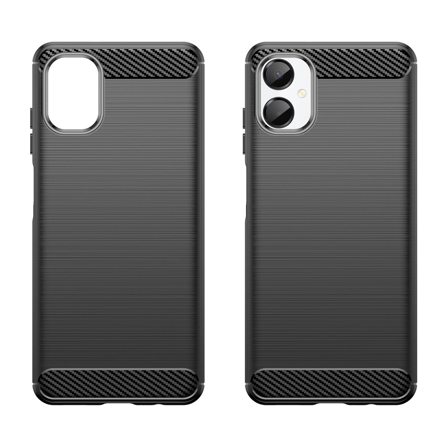 

For Samsung Galaxy A06 5G Case Protective Phone Cover Carbon Fiber Texture Brushed Blue