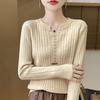 Button-down Long-sleeved Knitted Base Jacket Women's Spring and Autumn Collar Pullover Sweater Fashion Base Top Sweater