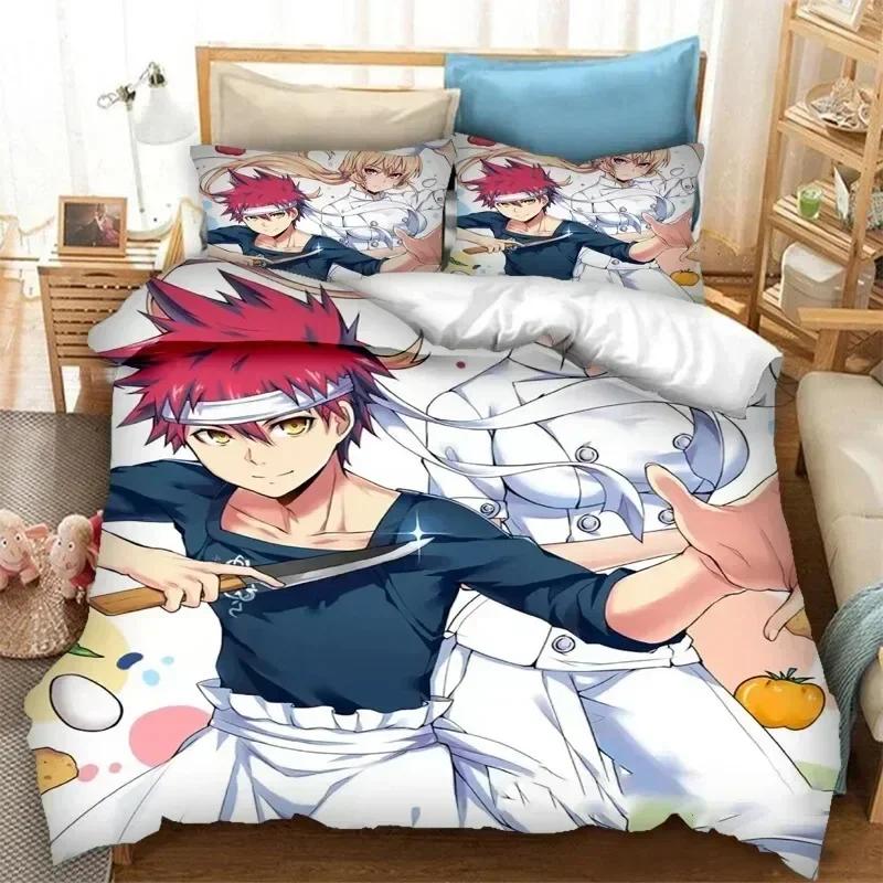 Top 3D Anime Food Wars Shokugeki No Soma Printed Bedding Duvet Cover Set Soft and Comfortable Perfect Children Room Decoration