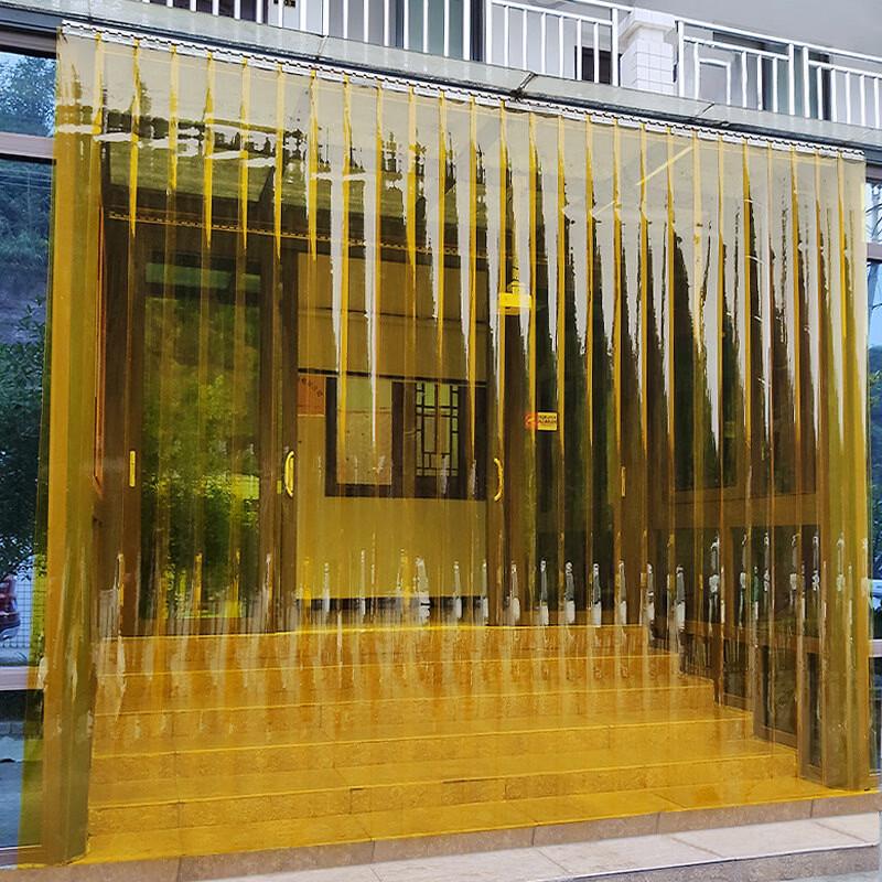 YUELIGPIN Yellow Transparent Soft PVC Strip Curtain