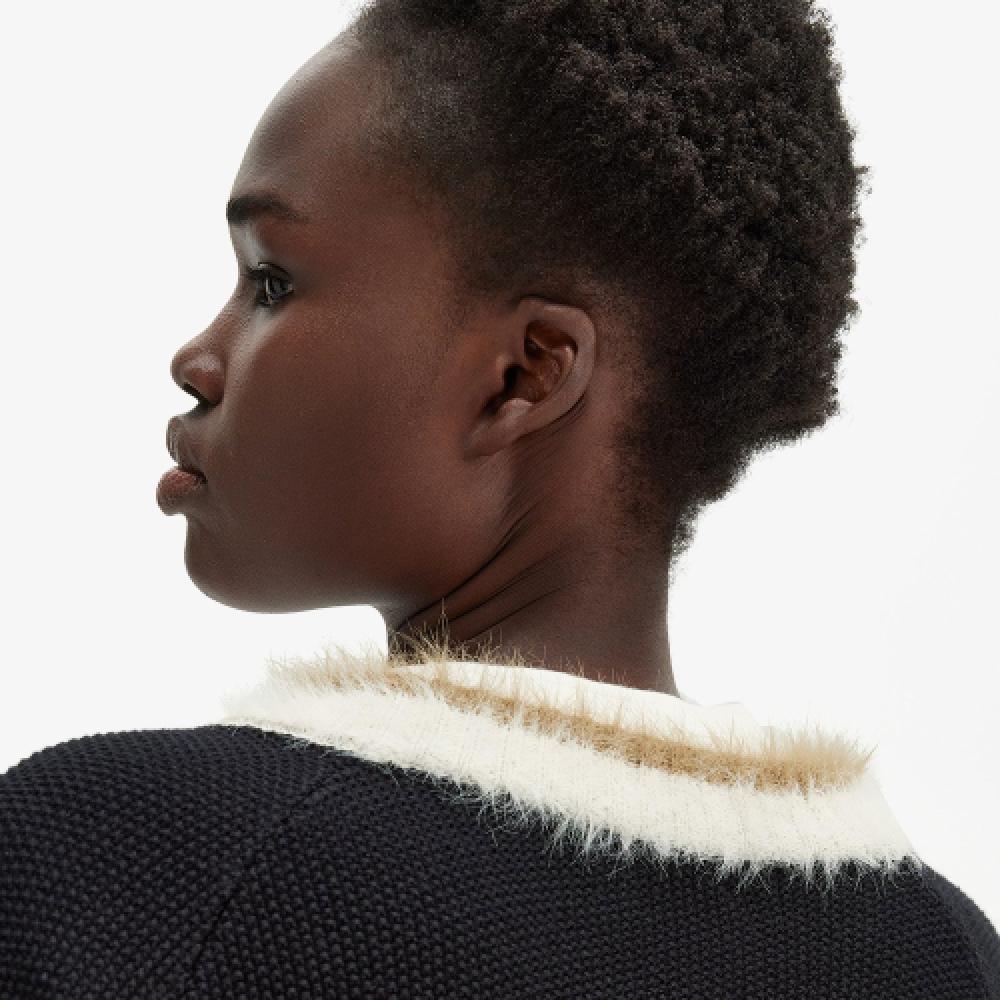 Fred Perry [womens] Textured Trim V Neck Knit Dress   Black Afpf2438166 102