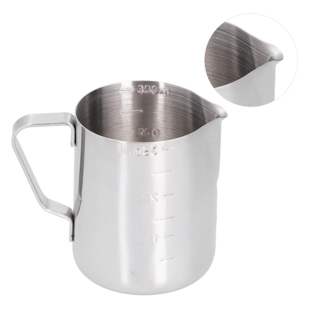 Džbánek na pěnění mléka Hrnek Nerezový Pěnič Kávová konvička s měřicí stupnicí pro domácí párty Bar 350 ml