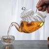 Flower Tea Pot Heat Resistant Glass Striped Pumpkin Filter Inner Tank Soaking Home and Kitchen Supplies