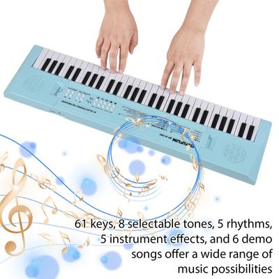 61 Key Electronic Keyboard Klavírní hudební nástroj s mikrofonem Dual Power Mode Přenosná hudba