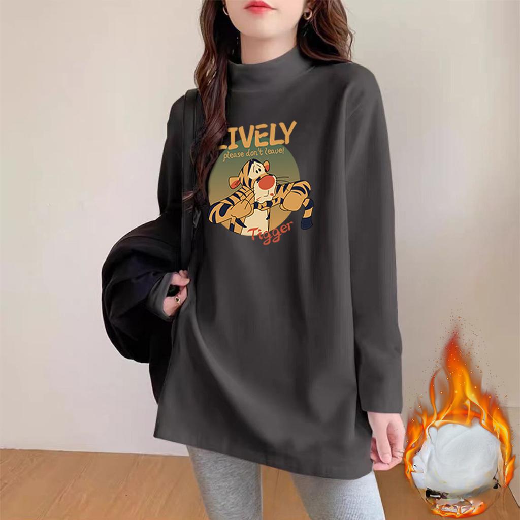 Autumn and Winter New Turtleneck Medium and Long Bottoming Shirt Women's Loose Warm Versatile Top