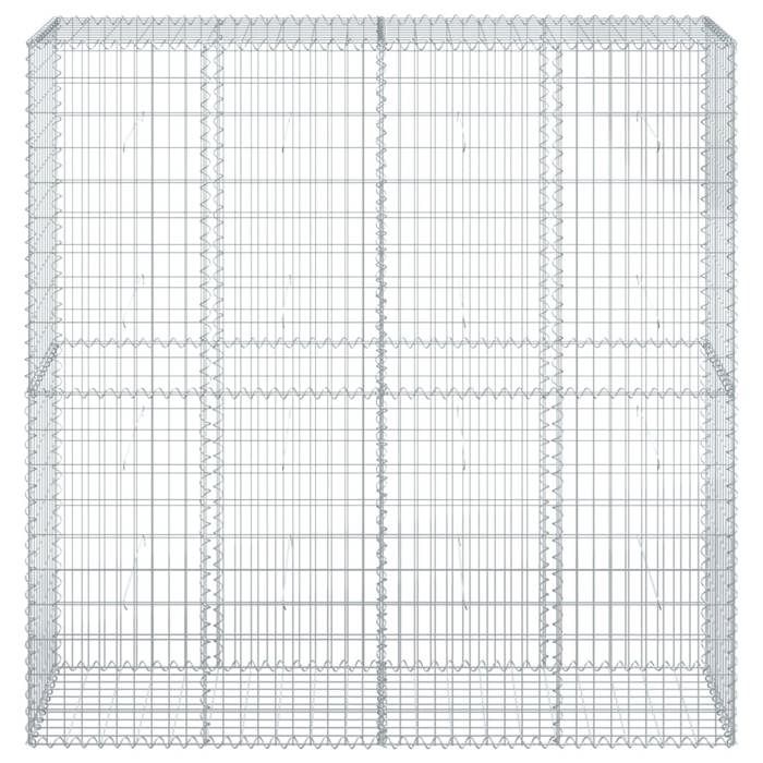 VidaXL Panier gabion avec couvercle 200x50x200 cm fer galvanisé, mur en gabion, mur de soutènement en gabion, clôture en 3295167