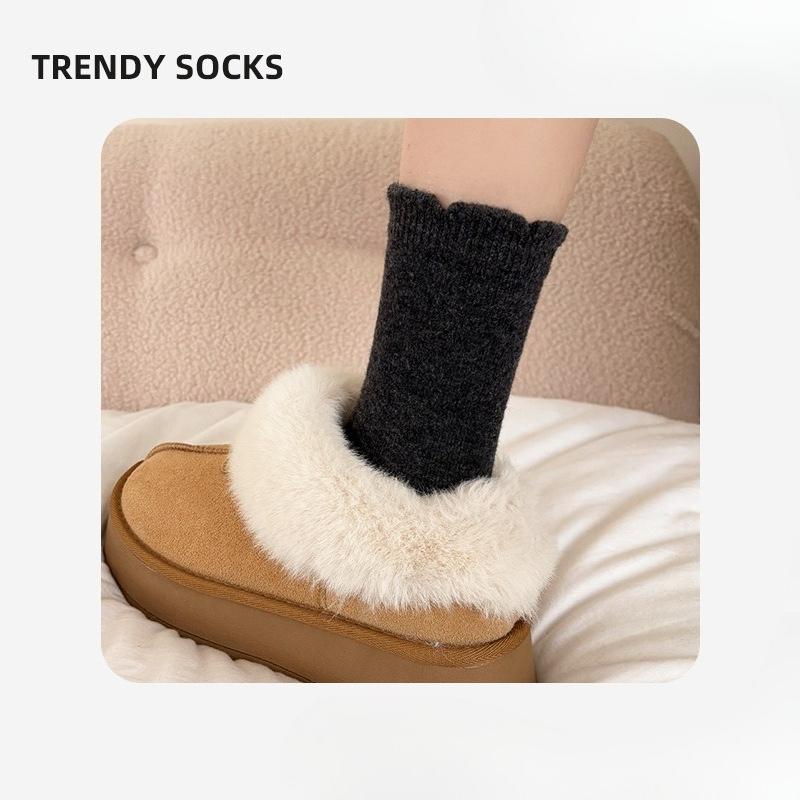 Wool Socks - Children s Style. Fall and Winter Thick and Warm Mid-length Socks. Warm and Protective Pile Socks. 1 pair