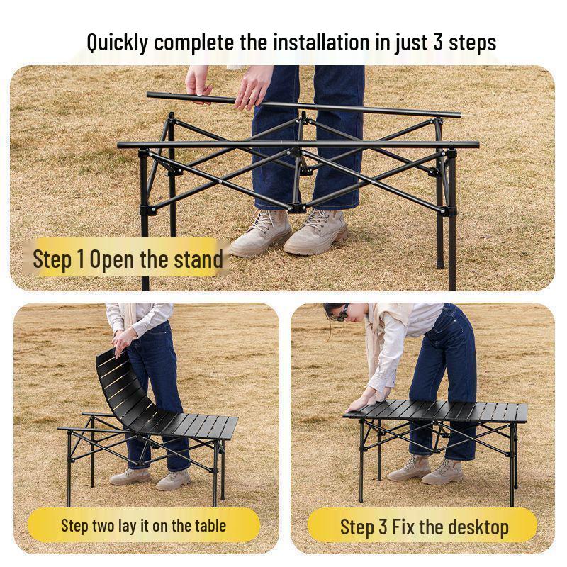 Portable Folding Outdoor Camping Table and Chairs for Fishing, Self-Driving Tours, and Picnics