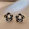 Dripping Zircon Pearl Flower Earrings for Women Trendy Stud Earrings Personality Commuter Inlaid Rhinestone Zircon Women
