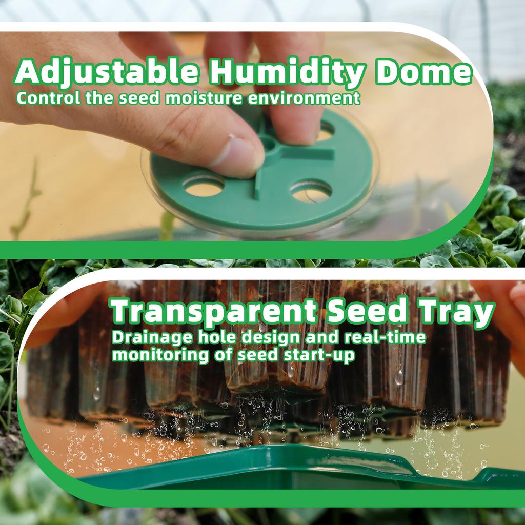 5pcs Seed Starter Tray with Grow Light, Elevated Seedling Starter Trays Kits