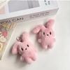 Rabbit Plush Toy Keychain Fluffy Sweetheart Pink Cartoon Keychain Cute Stuffed Toy Couple Keychain Backpack Car Key Pendant