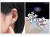 S925 Silver Korean Snowflake Zircon Stud Earrings for Women - Elegant, Simple Design, Ideal Christmas Gift.