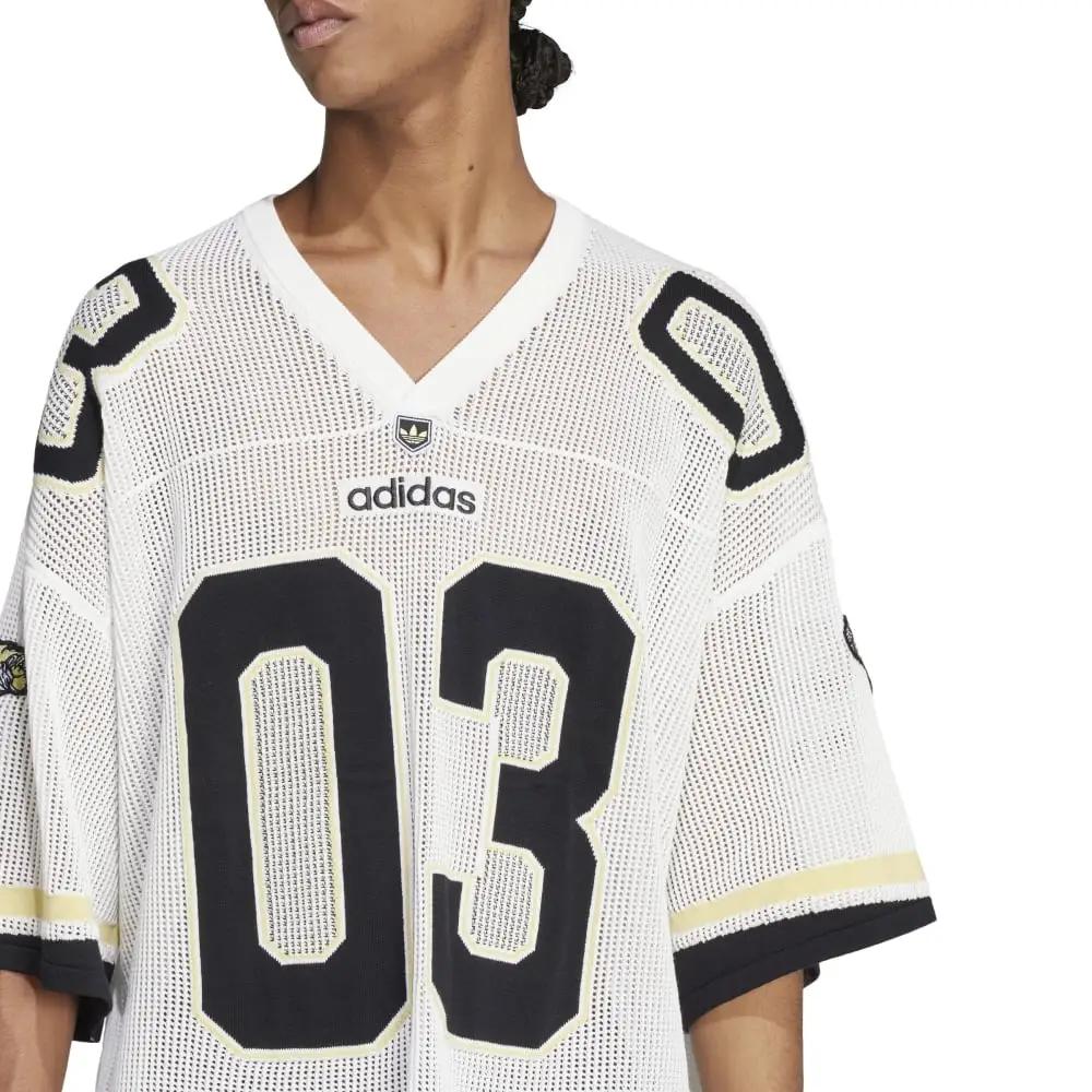adidas Camiseta Masculina Original Digital com Decote V, Logo, Corte Solto, Manga Curta, Tops Brancos JX1699