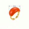 Gold Plated Brass Enamel Ring Enamel Drip Glaze Finger Ring Fashion Open End Ring  For Women
