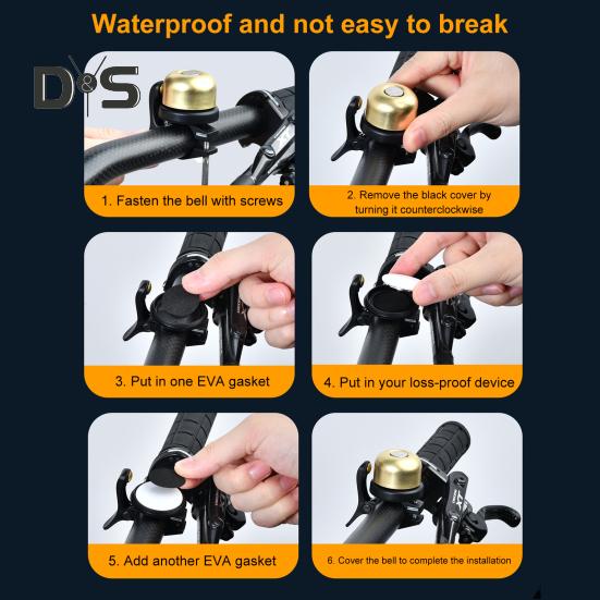 Fahrradklingel für AirTag Locator-Halterung, leichte, laute Klingel, universell, für MTB, Straße, Berg, Klapprad, Lenker, Alarmglocke, Fahrradzubehör